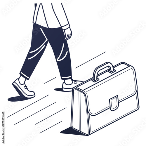 Businessman walking with briefcase