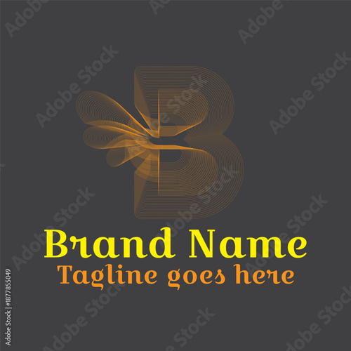letter B logo. Net effect. Vector EPS file. CMYK color mode. Editable color. Easy to download.