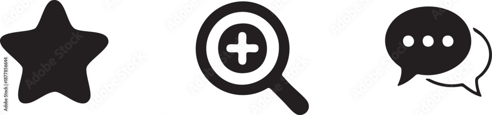 Fototapeta premium Zoom and Communication Search with Chat Symbols