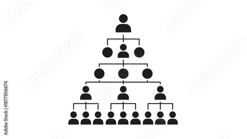 Corporate Hierarchy Structure Diagram Illustration.