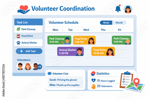 Volunteer coordination platform for organizing events and tracking participation