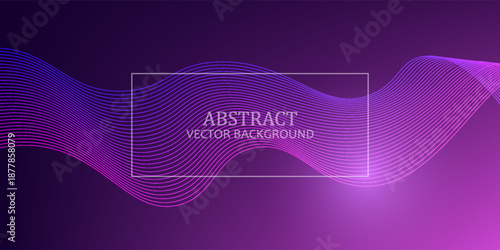 Modern background with abstract wave. Vector trendy screen design with colored gradient, cosmic web landing page template, eps10