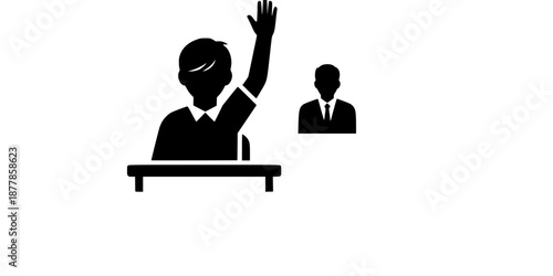 Raise Hand Classroom Participation Student Icon