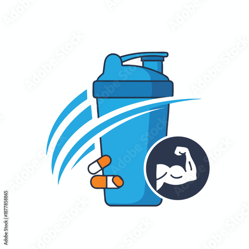Fitness Supplement Shaker Bottle with Pills