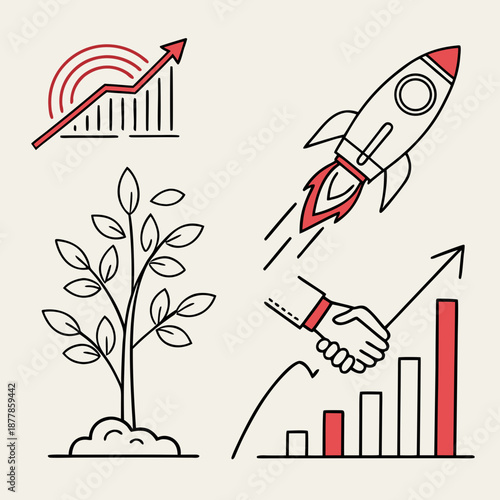 Growth and success icons