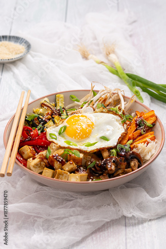 bibimbap korean rice bowl korean food bibimbap meal