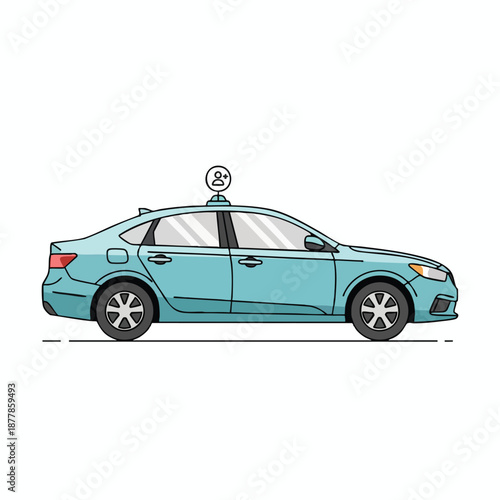 Illustration of a taxi car on a white background