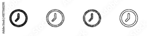 Sketch clock icon design set