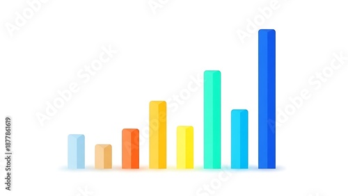 Free Download Abstract illustration of a colorful bar graph showing upward trend and financial growth, representing success and progress - GFXLoad