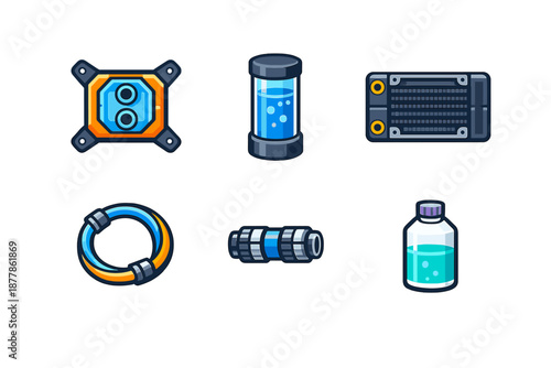 Set of Sci-Fi Futuristic Technology Icons