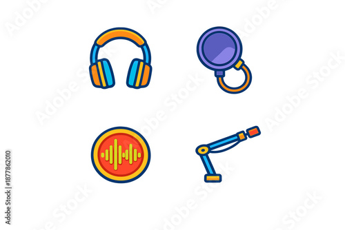 Audio recording equipment icons