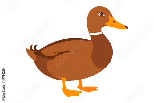 Illustration of a brown duck