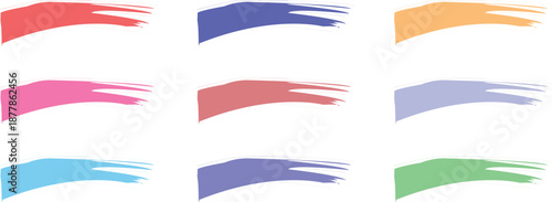Colorful Paint Brush Strokes Set Abstract Artistic Swash Vector