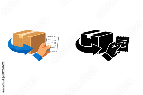 Package return and receipt icon