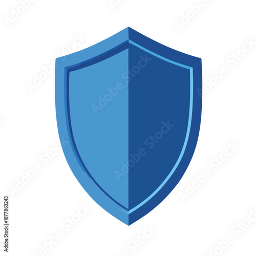Blue Security Shield Protection Flat Vector Icon