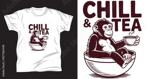 Monkey graphic vector t shirt design Print.