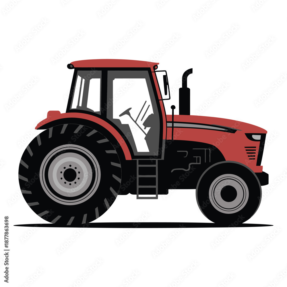 Obraz premium red tractor isolated on white