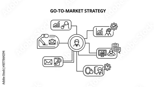 Go To Market Strategy Infographic Diagram.