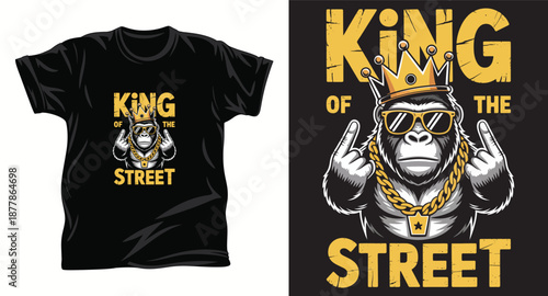 Monkey graphic vector t shirt design Print.