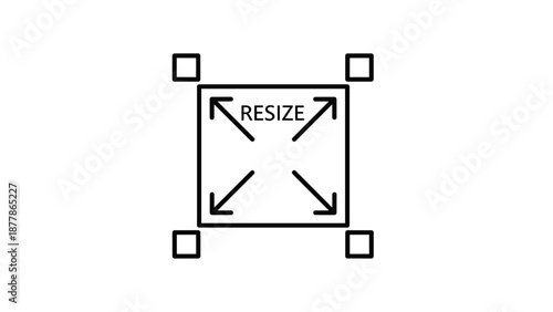 Resize icon with arrows and handles.