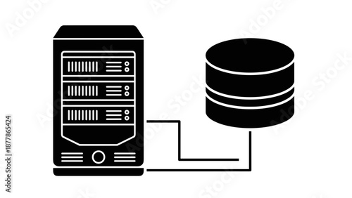 Server Computer Connected to Database Storage.