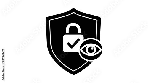 Shield with Lock and Eye Symbol.