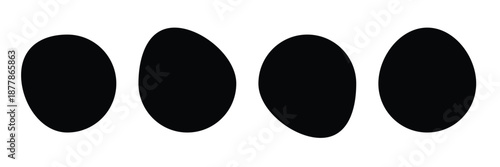 Random organic blob shapes. Black cube drops. Liquid organic amoeba silhouette blob in modern style.