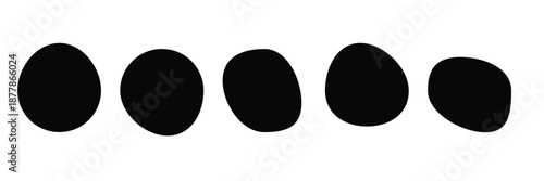 Random organic blob shapes. Black cube drops. Liquid organic amoeba silhouette blob in modern style.