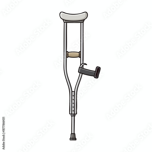 Medical Crutch Illustration for Injury Support