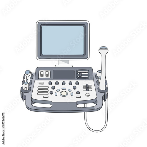 Medical Ultrasound Machine Illustration