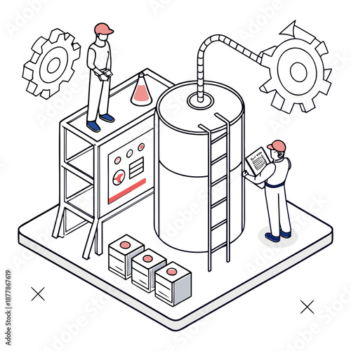 Industrial Chemical Equipment Maintenance and Technology Support System Vector Design for Manufacturing and Engineering Management