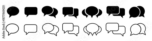 Comment icon speech bubble symbol. Speech bubble collection . Cloud speech bubbles collection. Black speech bubble . Vector illustration