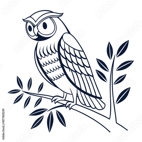 Owl perched on a branch