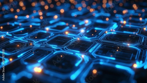 Digital Network: An artistic depiction of interconnected technology, showcasing glowing lines and data streams. It's a visual metaphor for the modern technological era.