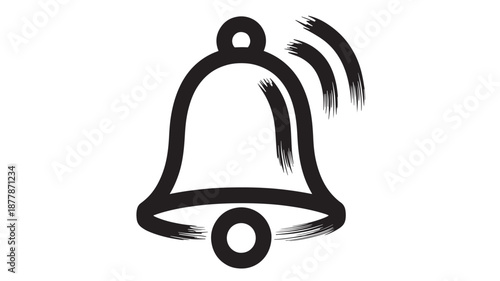 A ringing bell icon, symbolizing notification, is depicted in a simple black line art style.