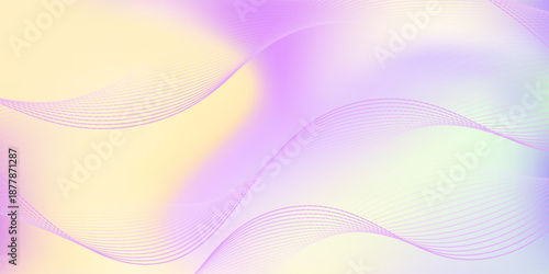 Cloudy light skyfall violet gradient mesh wallpaper. Pastel purple white yellow gradient background. Blurry pale lavender lemon design fon. Periwinkle template for wedding invitation rsvp ads mockup.