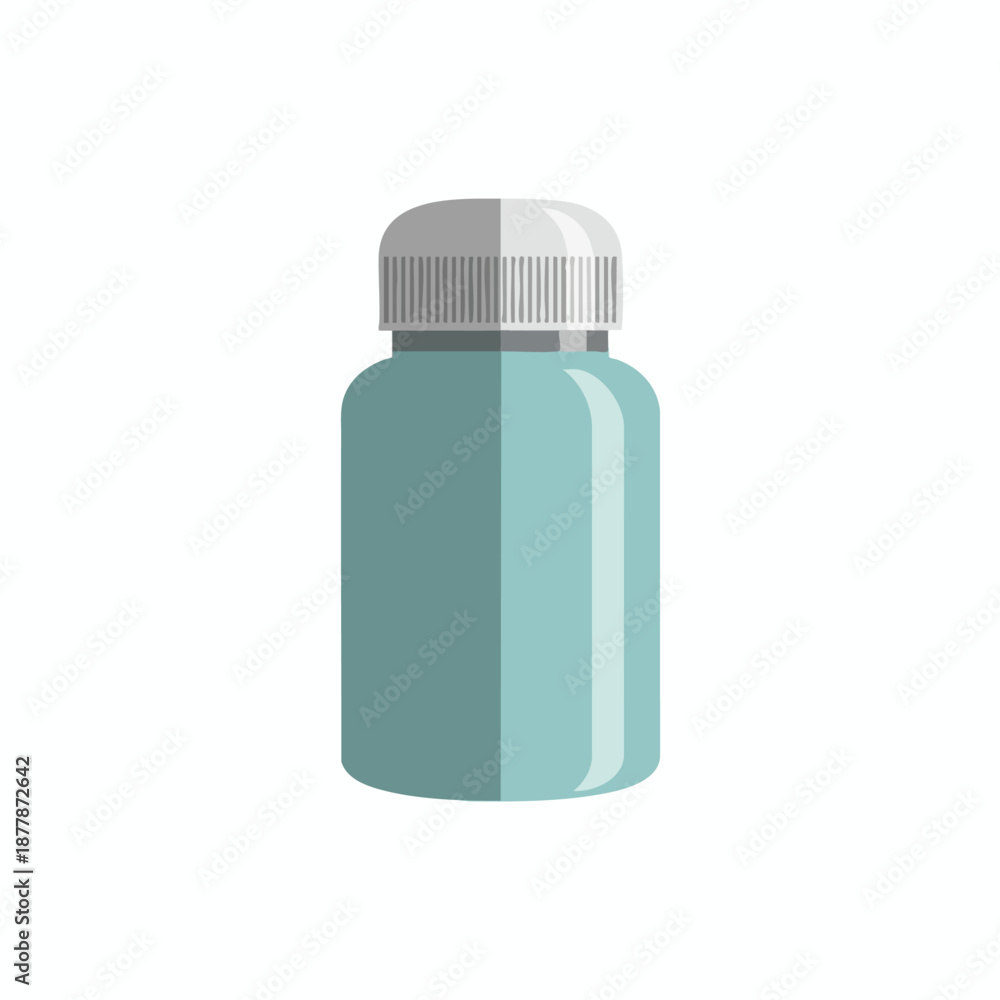 Fototapeta premium Light Blue Pill Bottle with Gray Cap