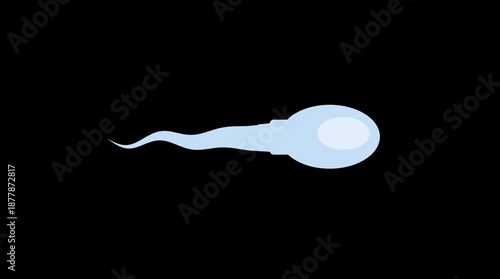 Animated sperm cell swimming in microscopic view. reproduction cartoon biology education . Single sperm fertilize the Egg