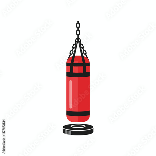 Red Punching Bag Illustration