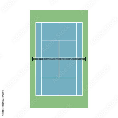 Tennis Court Top View Illustration