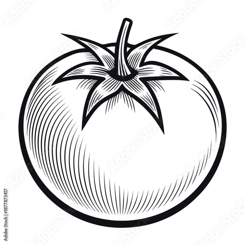 Vector illustration of an apple with a leaf and a palm tree in a tropical summer island style