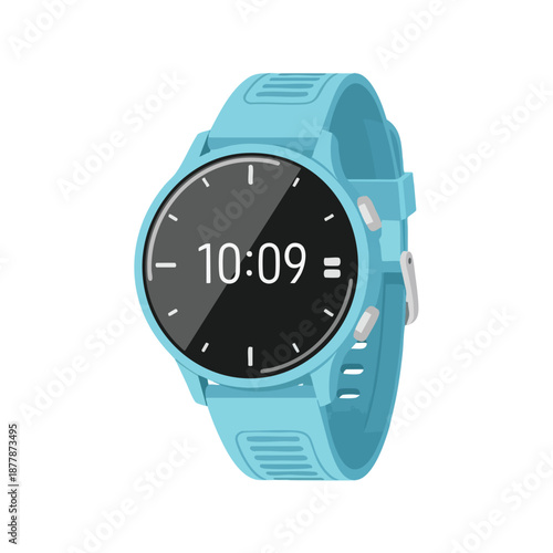 Modern Turquoise Sport Watch with Black Dial