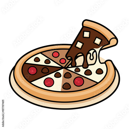 Sweet Chocolate Dessert Pizza