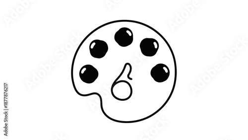 Artist Palette with Paints and Thumb Hole.