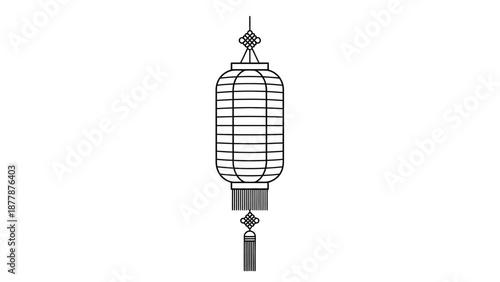 Wallpaper Mural Vector illustration of a traditional Chinese lantern for Chinnes New Year celebrations on a plain white background with a simple and festive design. Torontodigital.ca