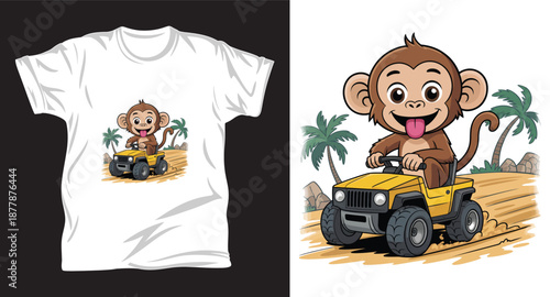 Monkey graphic vector t shirt design Print.