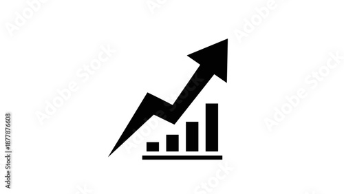 Black Graph with Rising Arrow Symbol.