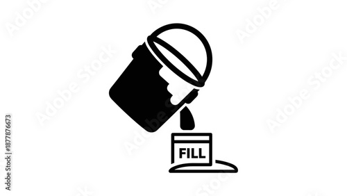 Black Icon of Fuel Can Pouring.