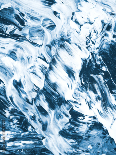 Wallpaper Mural Blue abstract fantastic wave, creative hand painted background, marble and brush texture, abstract ocean, acrylic painting. Torontodigital.ca