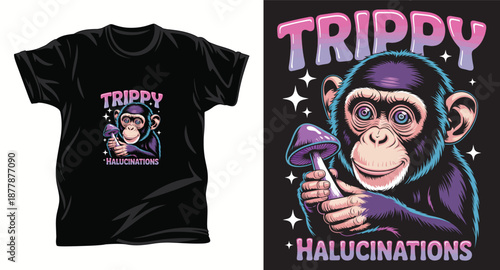 Monkey graphic vector t shirt design Print.